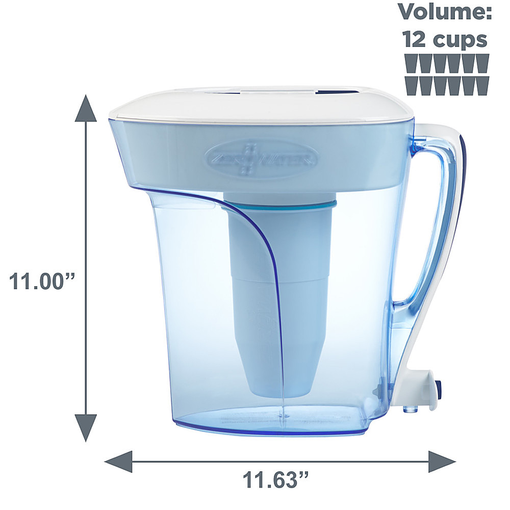 Zerowater 12 Cup Ready-Pour™ 5-Stage Water Filtration Pitcher 
