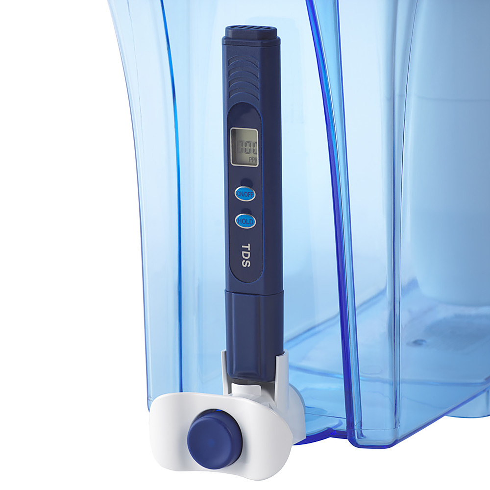 Left View: ZeroWater - 30 Cup Ready-Pour™ 5-stage Water Filtration Dispenser - Blue