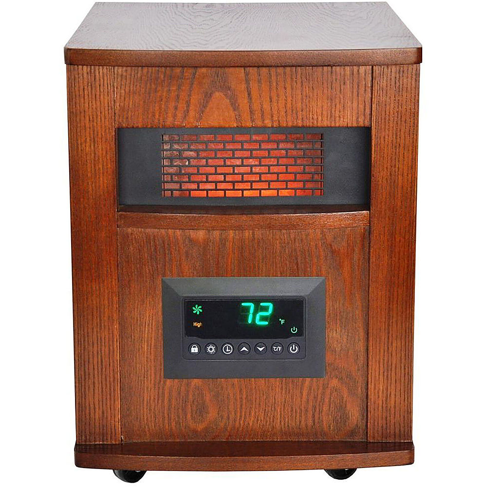 Angle View: Lifesmart - 6 Element Infrared Heater Wood Cabinet - Brown
