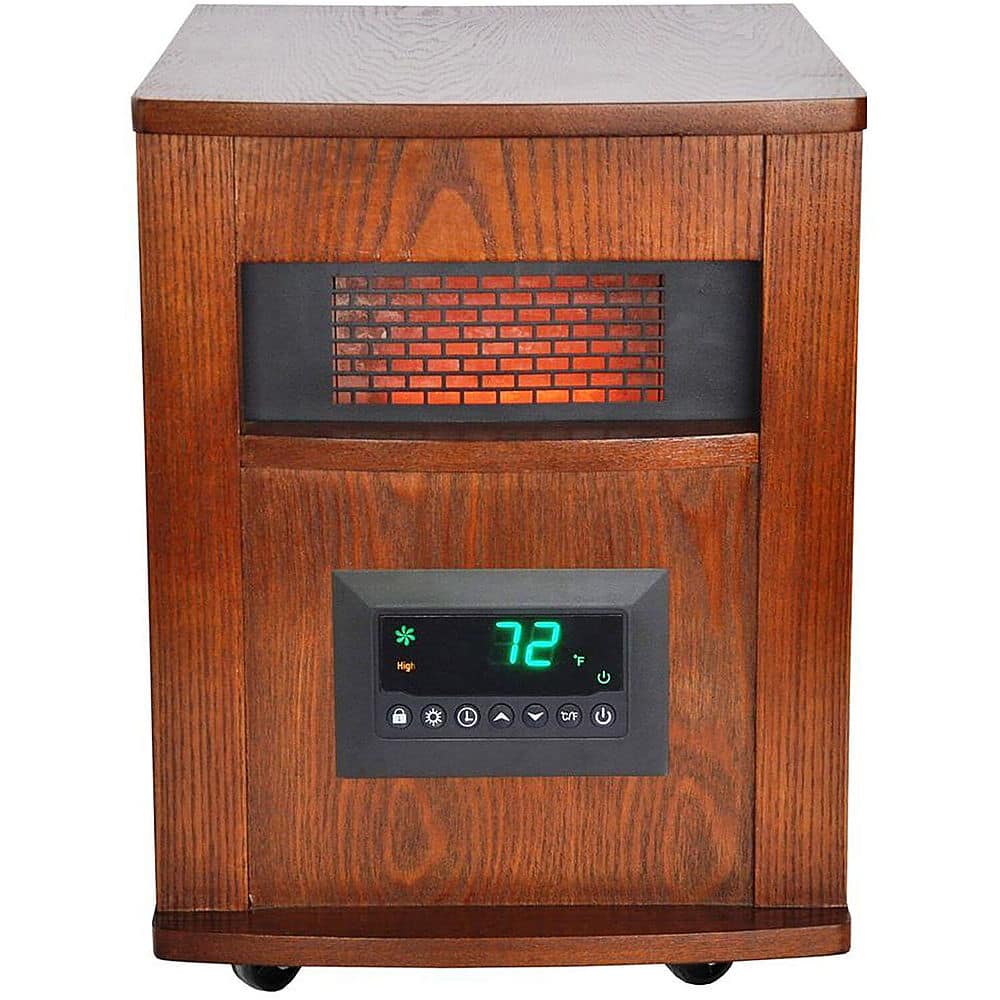 Angle View: EnergyWise - 1500 Watt Portable Infrared Heater - BLACK