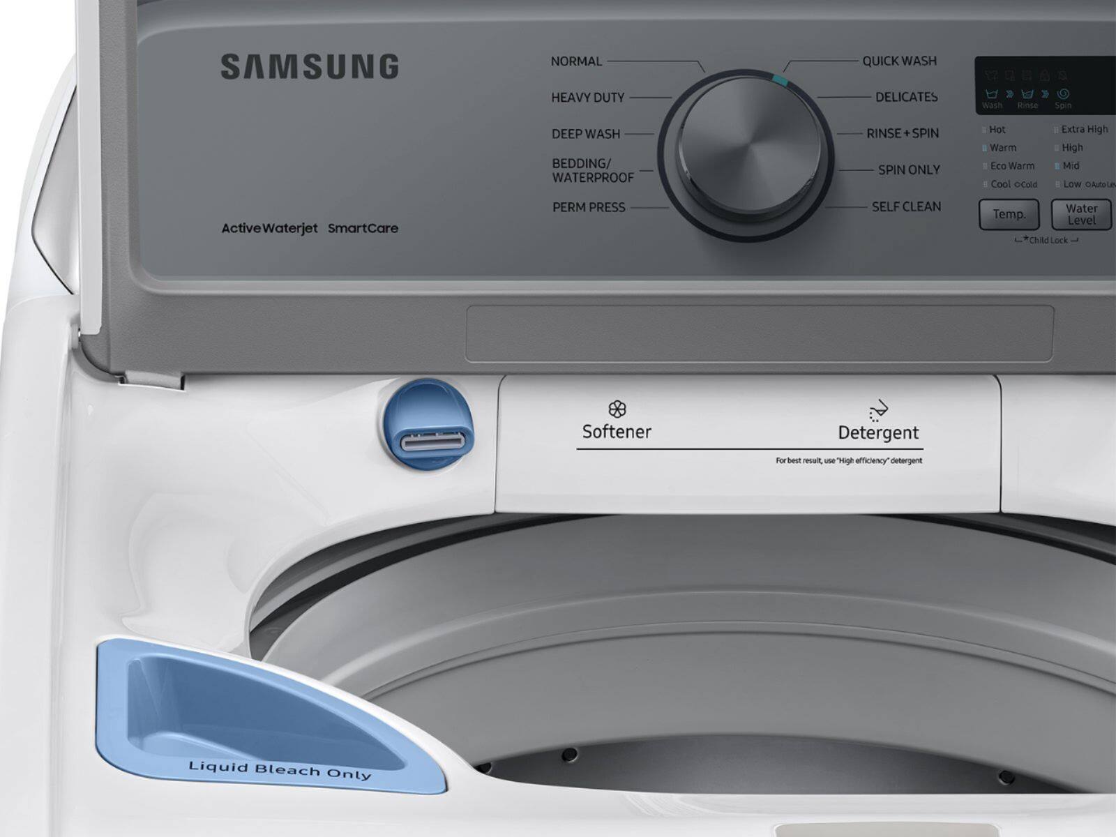 Alt View 17. Samsung - 4.4 cu. ft. High-Efficiency Top Load Washer with ActiveWave™ Agitator and Active WaterJet - White.