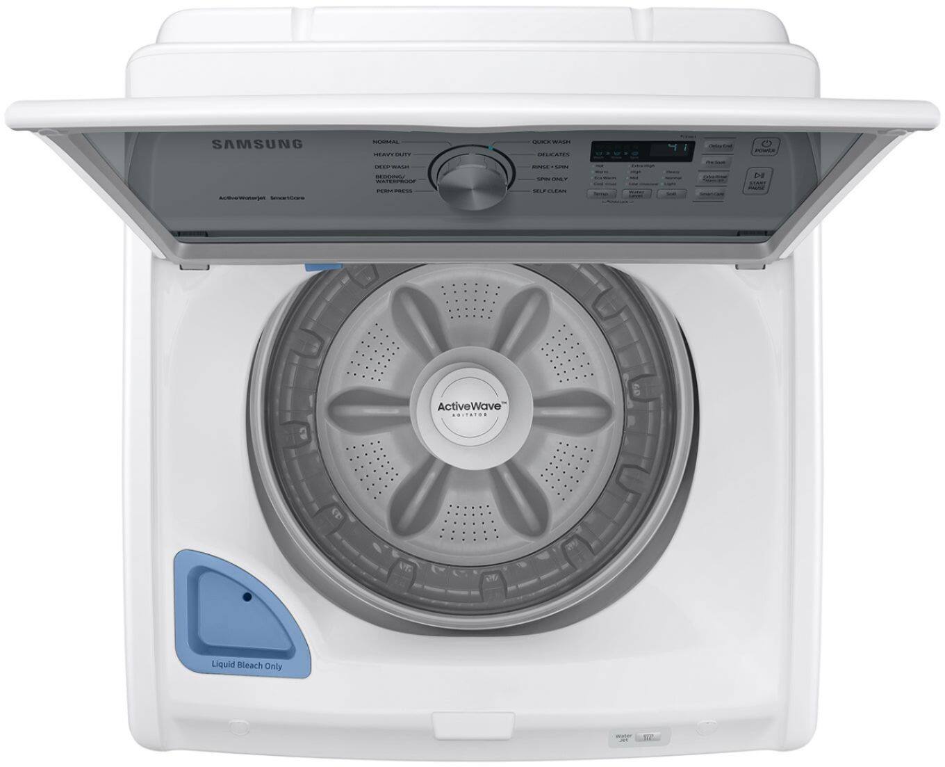 Alt View 20. Samsung - 4.4 cu. ft. High-Efficiency Top Load Washer with ActiveWave™ Agitator and Active WaterJet - White.