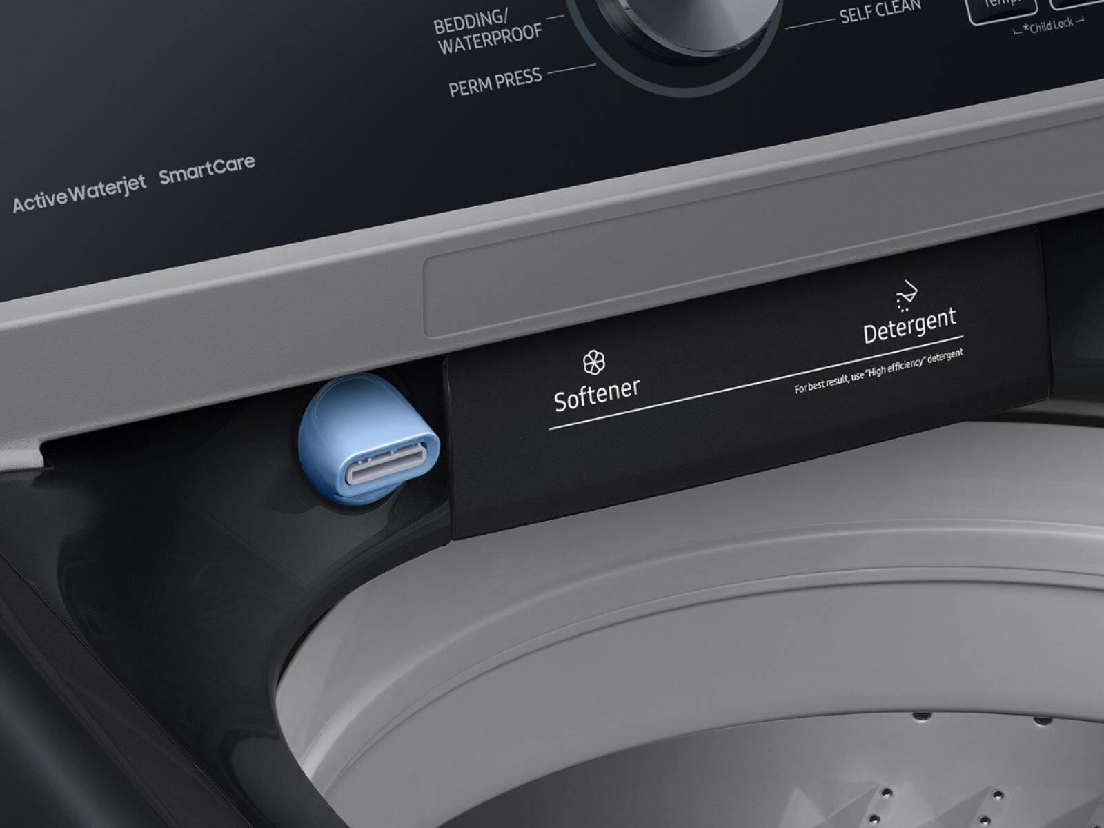 Alt View 12. Samsung - 4.4 Cu. Ft. High-Efficiency Top Load Washer with ActiveWave Agitator - Brushed Black.