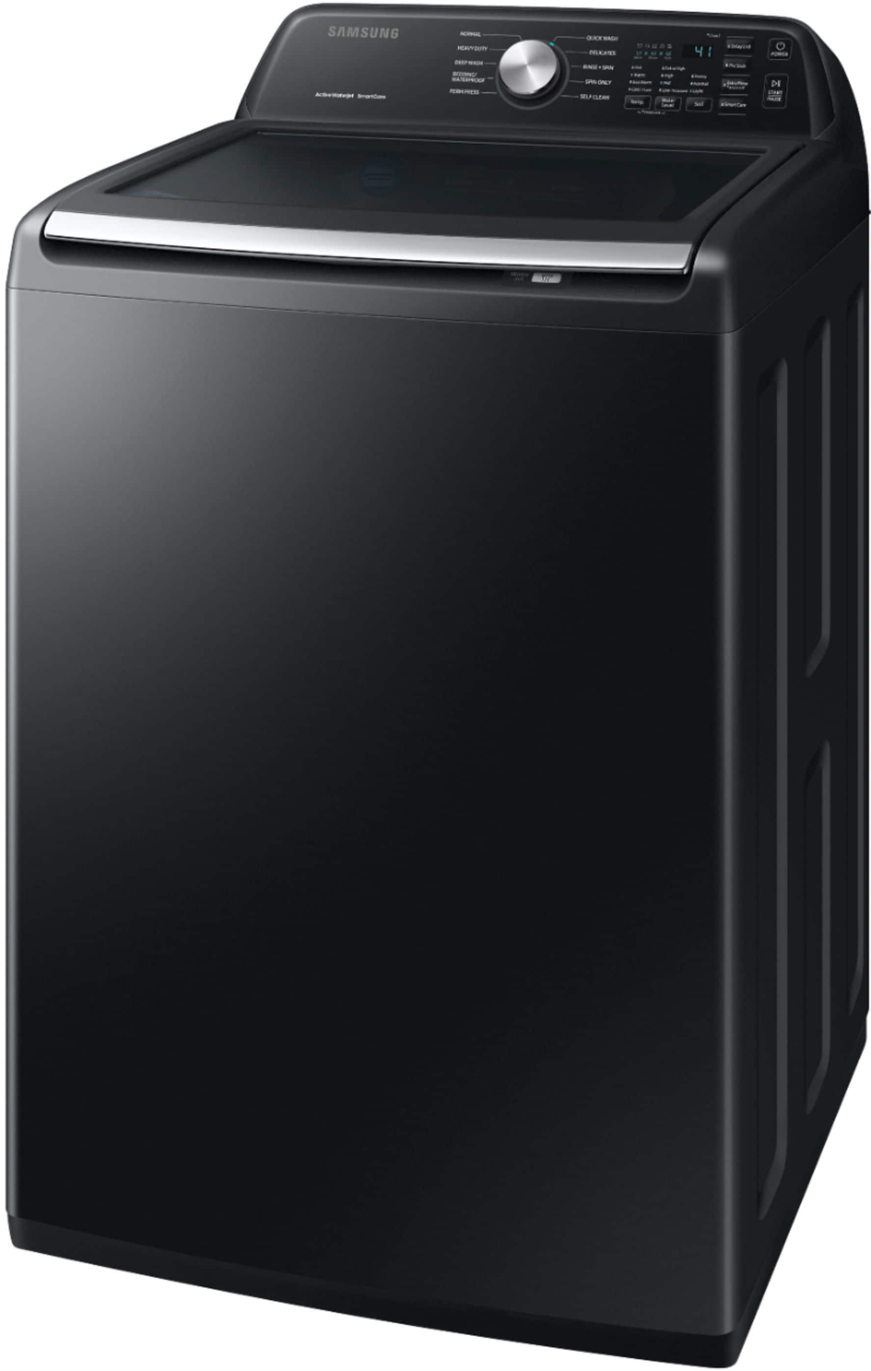 Alt View 14. Samsung - 4.4 Cu. Ft. High-Efficiency Top Load Washer with ActiveWave Agitator - Brushed Black.