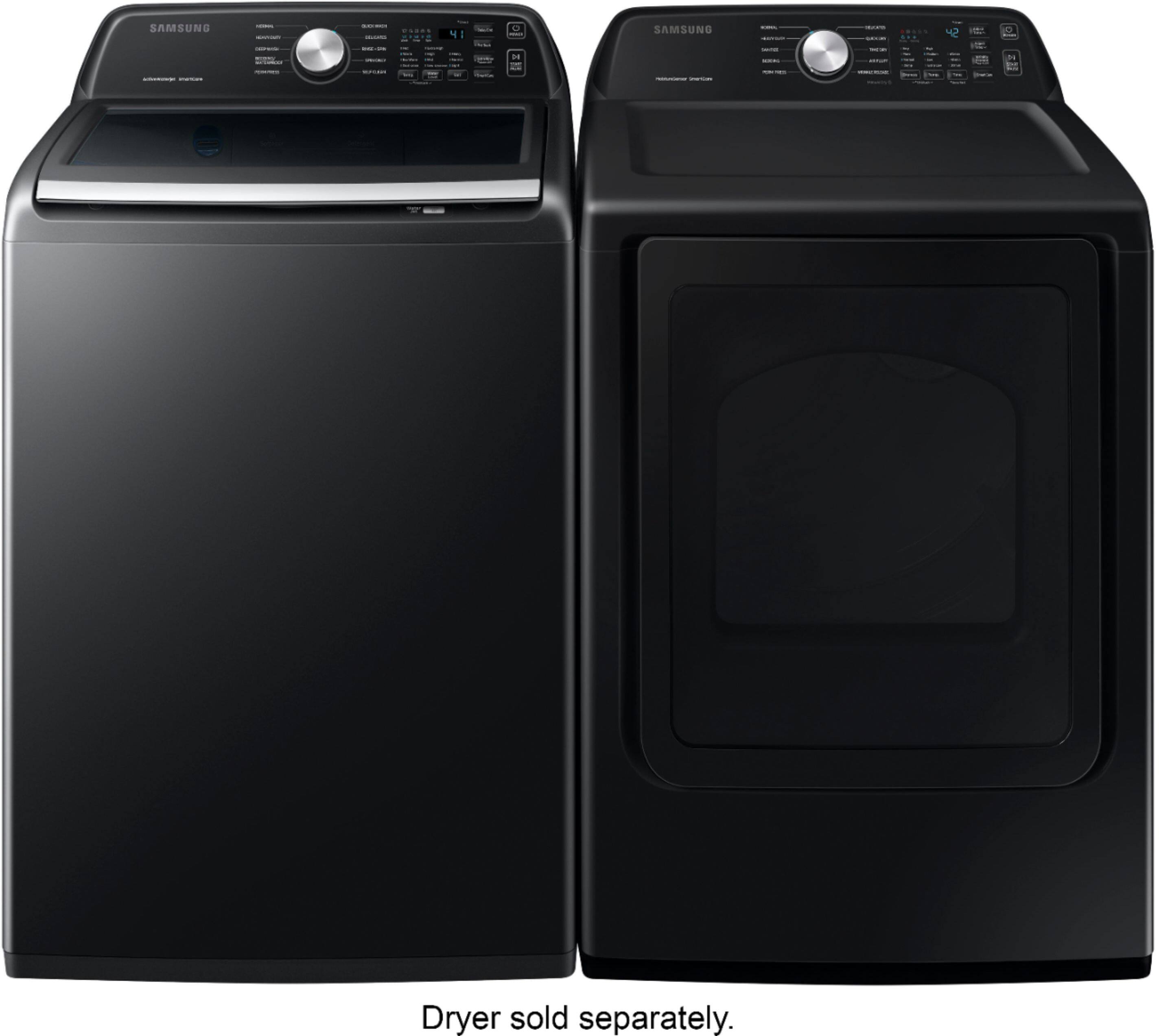 Alt View 15. Samsung - 4.4 Cu. Ft. High-Efficiency Top Load Washer with ActiveWave Agitator - Brushed Black.