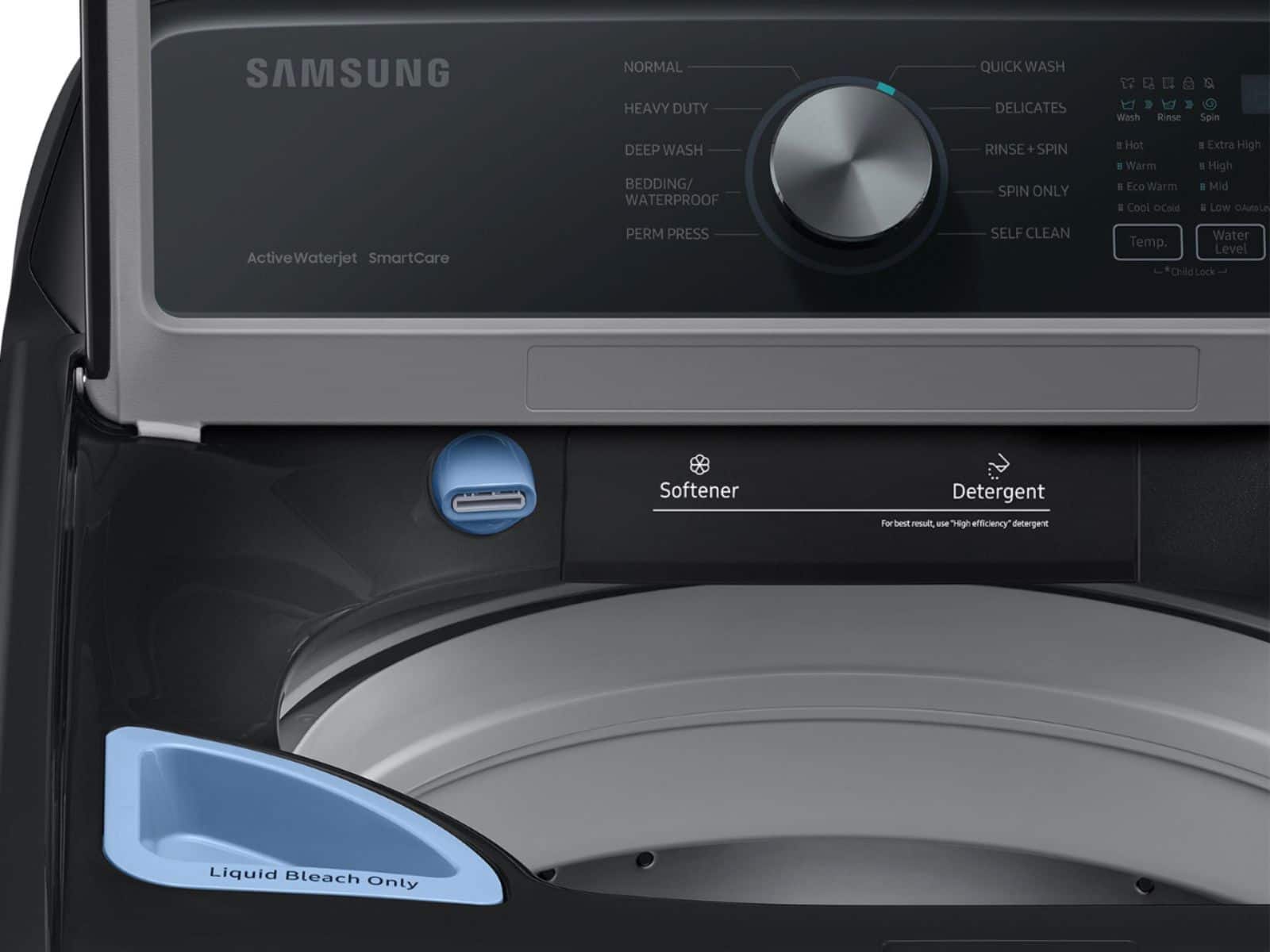 Alt View 17. Samsung - 4.4 Cu. Ft. High-Efficiency Top Load Washer with ActiveWave Agitator - Brushed Black.
