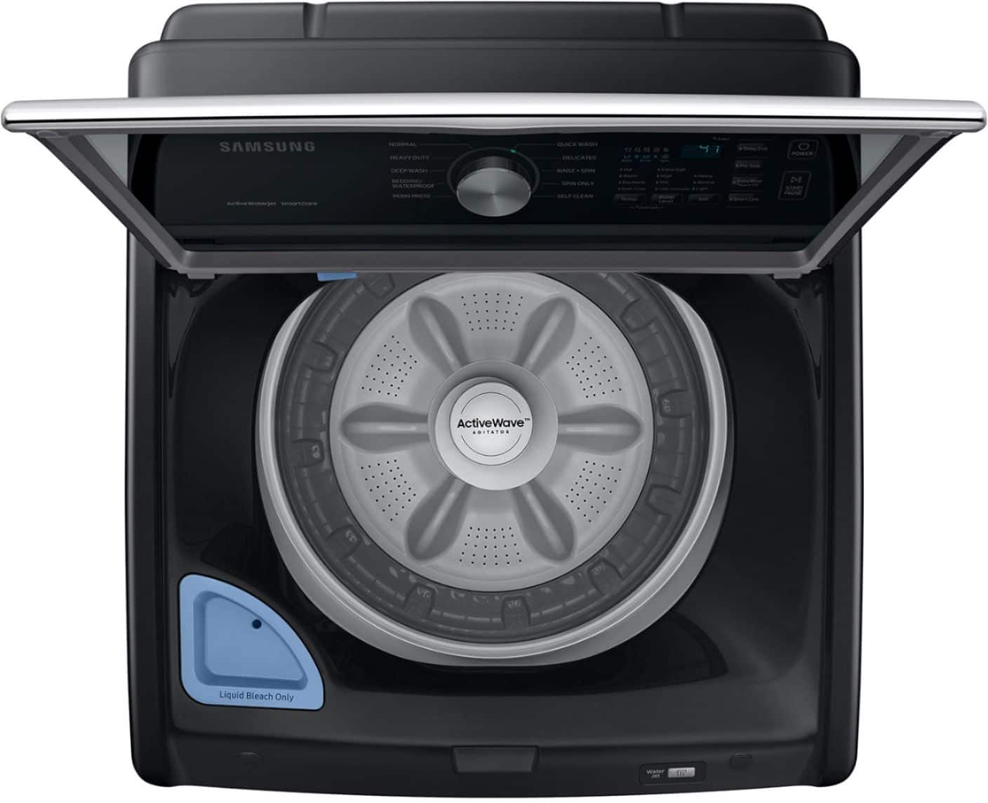 Alt View 20. Samsung - 4.4 Cu. Ft. High-Efficiency Top Load Washer with ActiveWave Agitator - Brushed Black.
