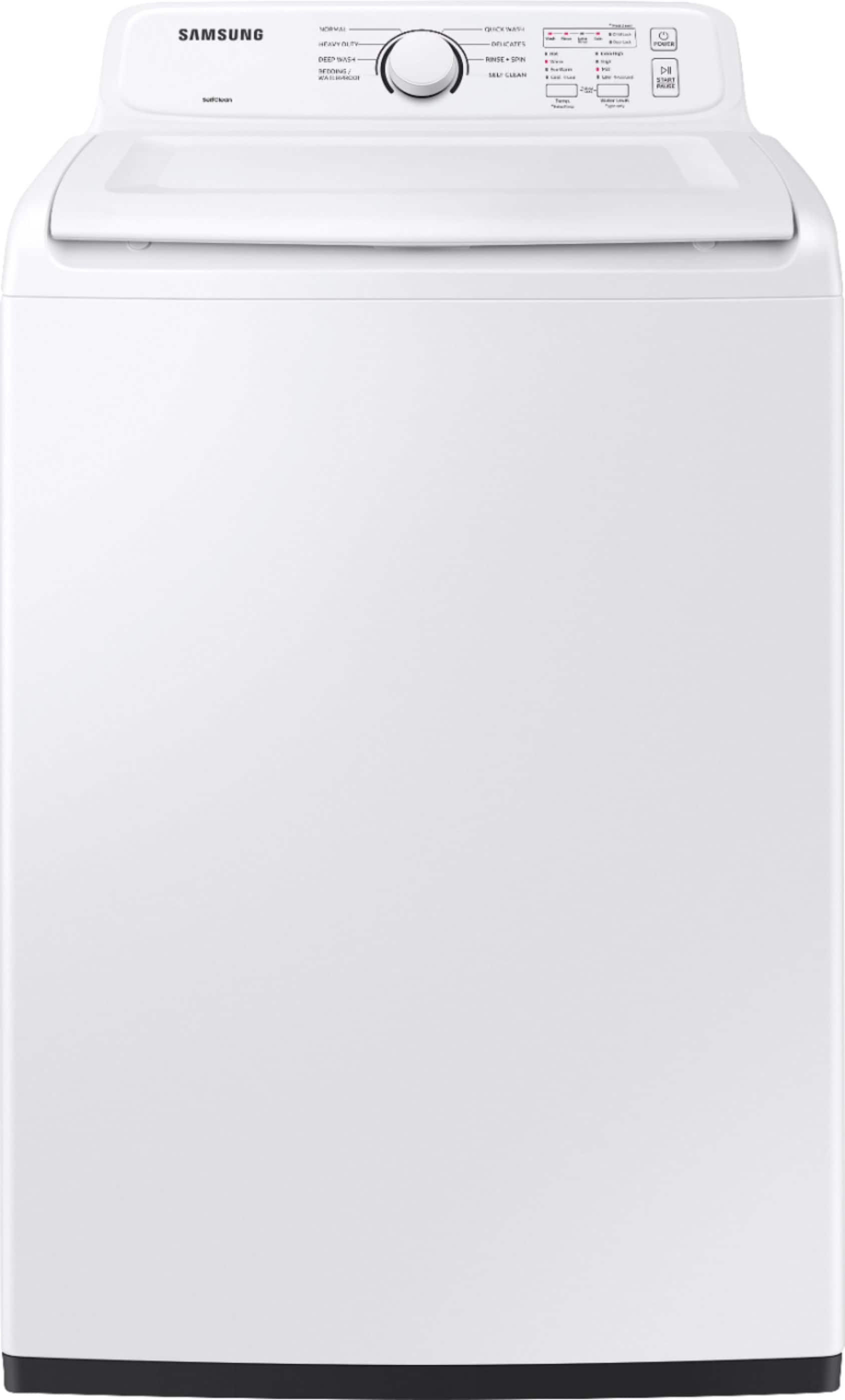 Front. Samsung - 4.0 Cu. Ft. High-Efficiency Top Load Washer with ActiveWave Agitator - White.