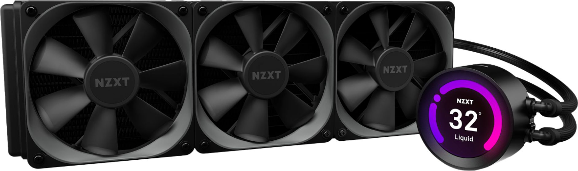 Photo 1 of NZXT Kraken Z73 360mm - RL-KRZ73-01 - AIO RGB CPU Liquid Cooler - Customizable LCD Display - Improved Pump - Powered by CAM V4 - RGB Connector - Aer P 120mm Radiator Fans (3 Included)