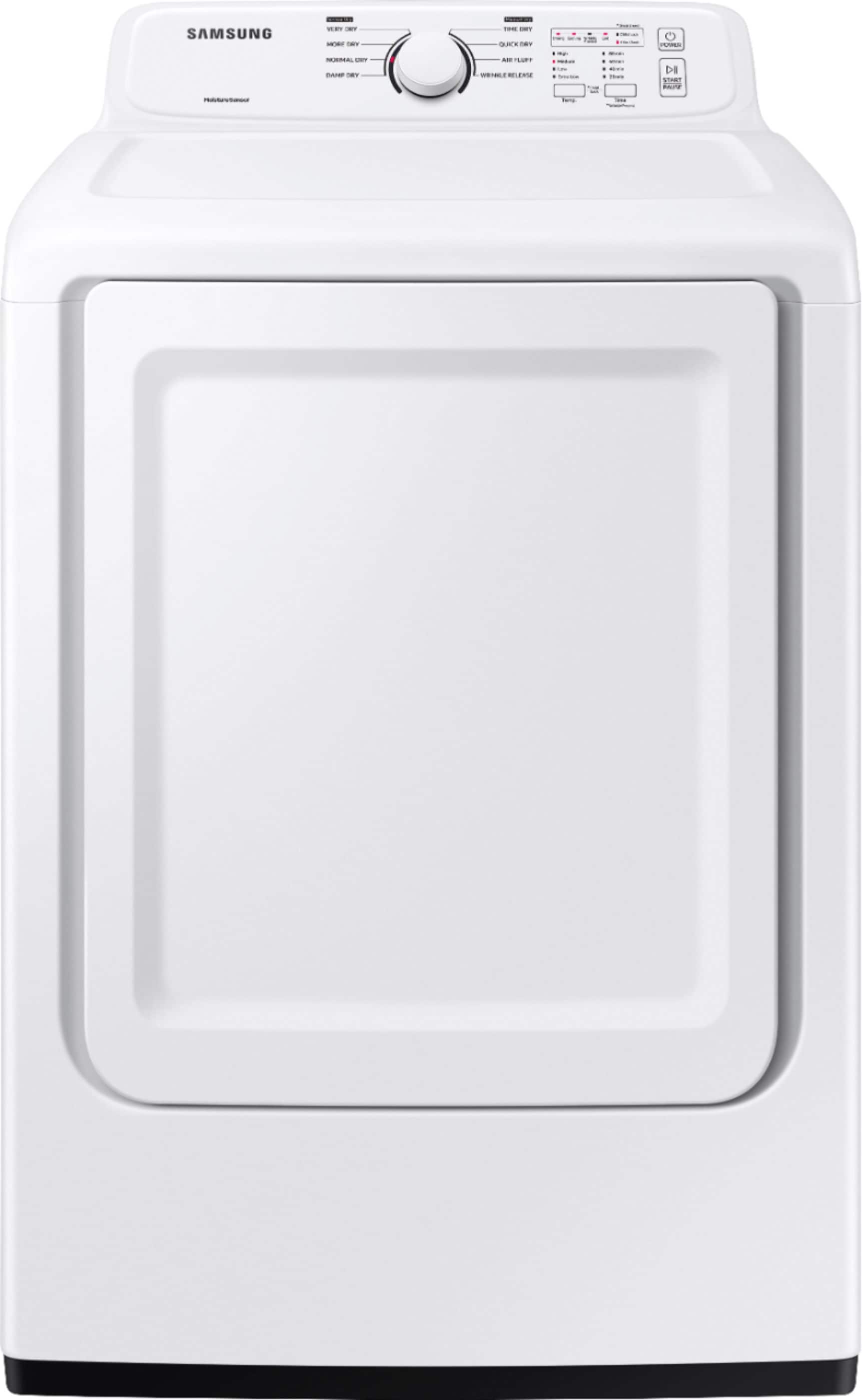 Samsung - 7.2 Cu. Ft. Electric Dryer with Sensor Dry - White - Front_Zoom