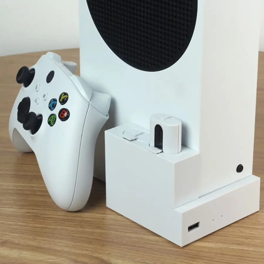 Alt View 17. Insignia™ - Side Dock Dual Battery Charger for Xbox Series S - White.