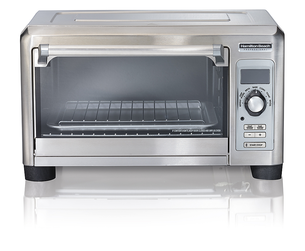 Left View: Elite Platinum - 0.8Cu. Ft. Multi-function Toaster Oven with Rotisserie & Grill/Griddle Oven Top - black