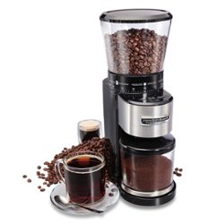 Hamilton Beach - Professional Conical Burr Digital Coffee Grinder with 39 Adjustable Grind Settings - BLACK - Front_Zoom
