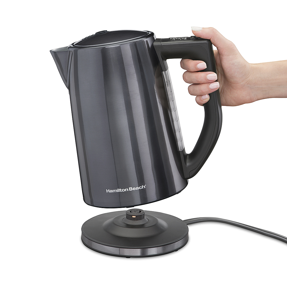 Left View: ZWILLING - Enfinigy 50-Oz. Cool Touch Kettle Pro - Black