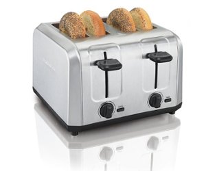 Hamilton Beach - 4-Slice Stainless Steel Extra Wide-Slot Toaster - Stainless Steel - Front_Zoom