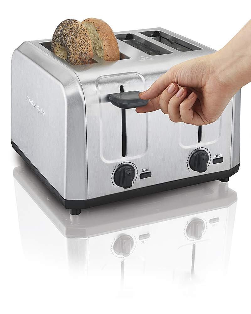 Hamilton Beach - 4-Slice Stainless Steel Extra Wide-Slot Toaster - Stainless Steel