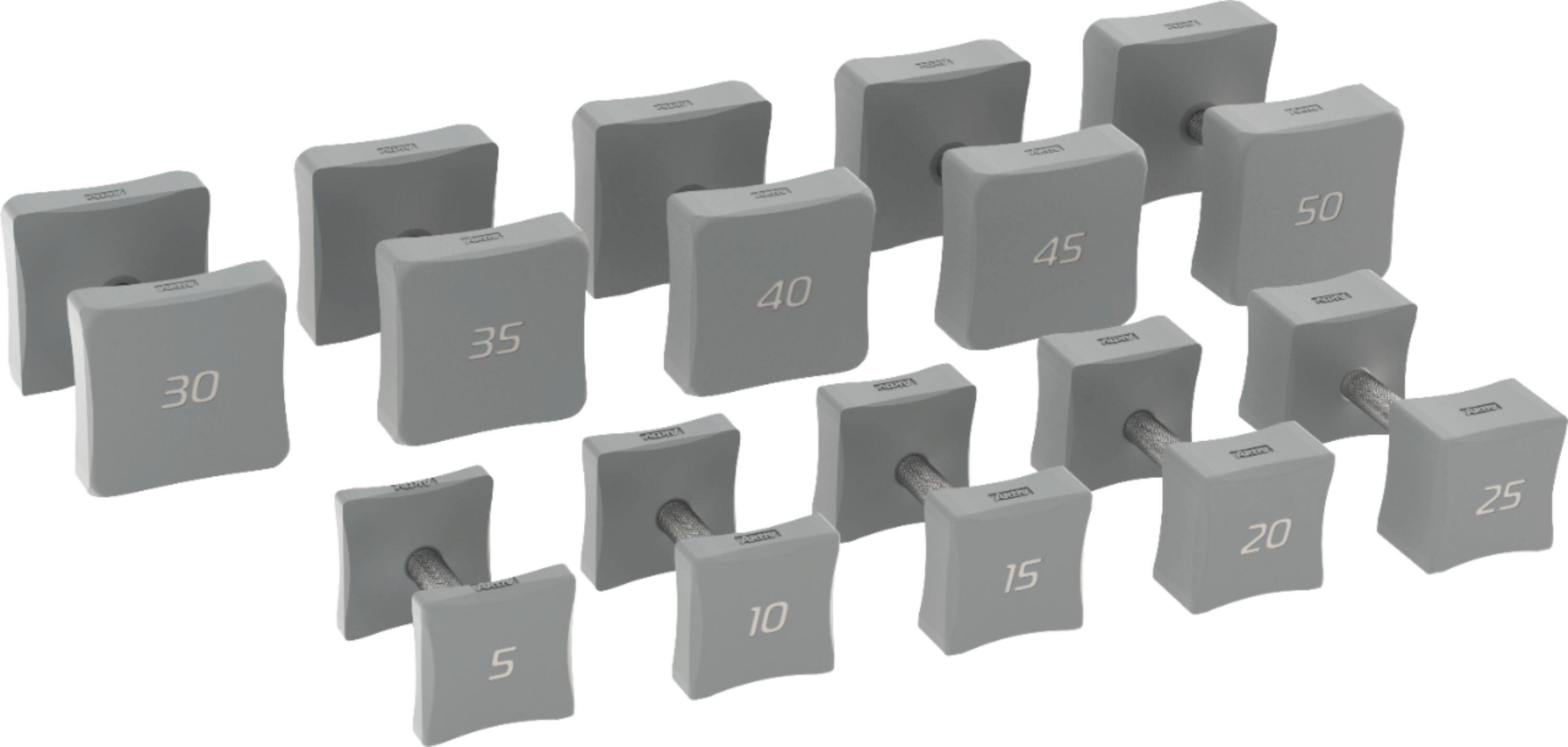 Angle View: Aktiv - Aktiv® FORMA - Dumbbell Sets 5-50lb - Cool Grey - Cool Grey