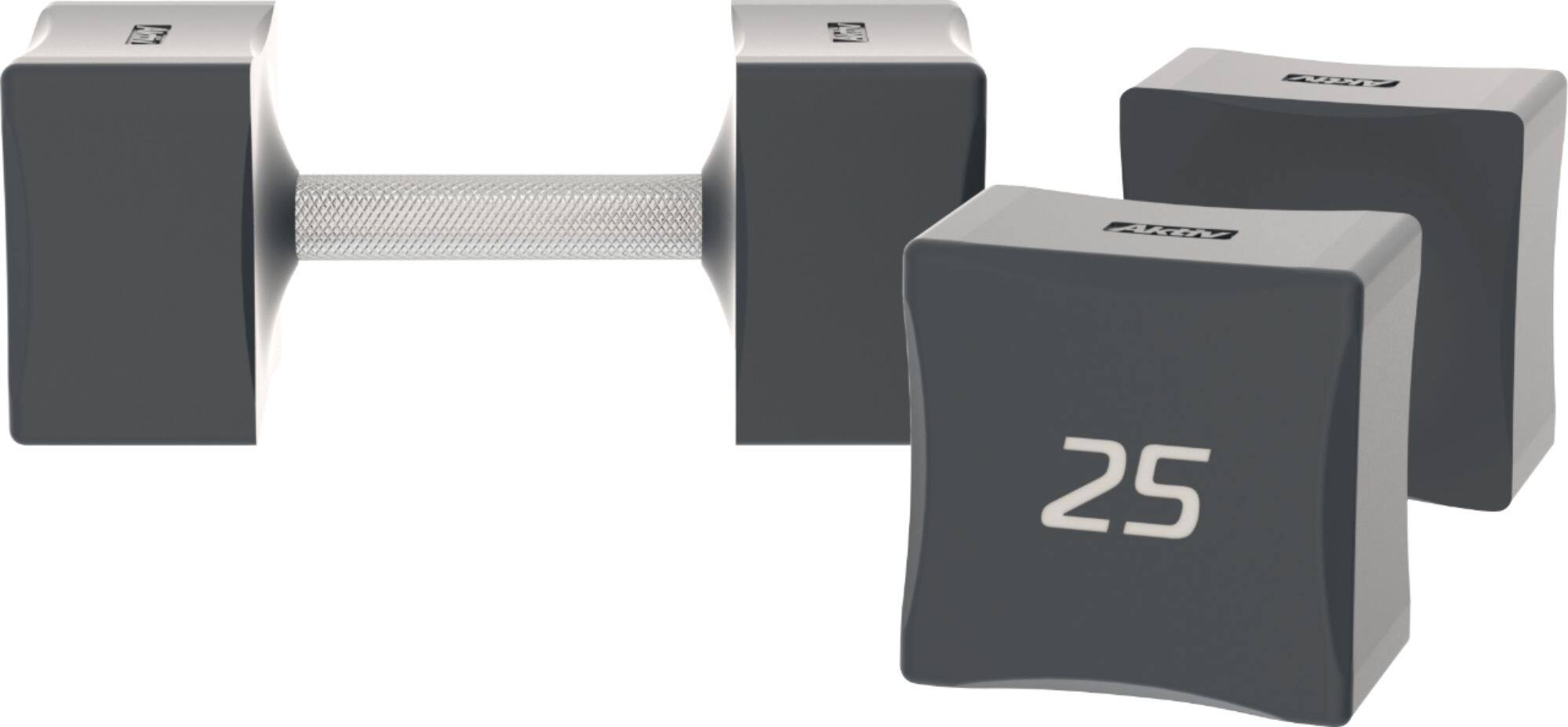 Left View: Aktiv - Aktiv® FORMA - Dumbbell Sets 3-25lb - Black - Matte Black