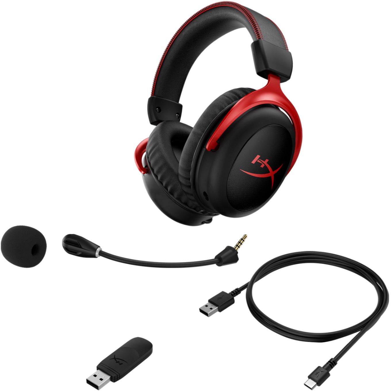 HyperX Cloud II Wireless 7.1 Surround Sound Gaming Headset PC, PS5, and PS4 Black/Red - Best Buy
