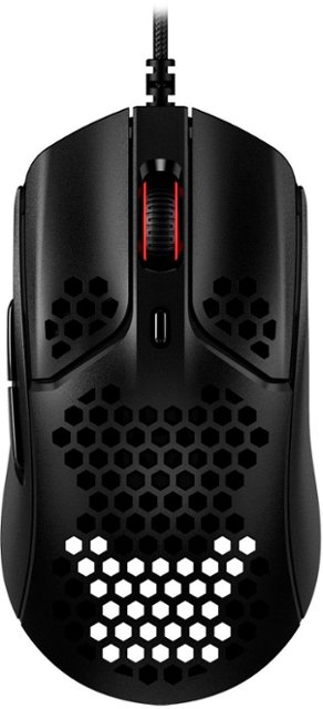 Front Zoom. HyperX - Pulsefire Haste Wired Optical Gaming Mouse with RGB Lighting - Black and black.