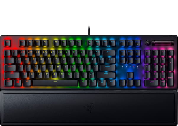 Front. Razer - Blackwidow V3 Full-size Wired Mechanical Gaming Yellow Linear Switch Keyboard with RGB Backlighting - Black.
