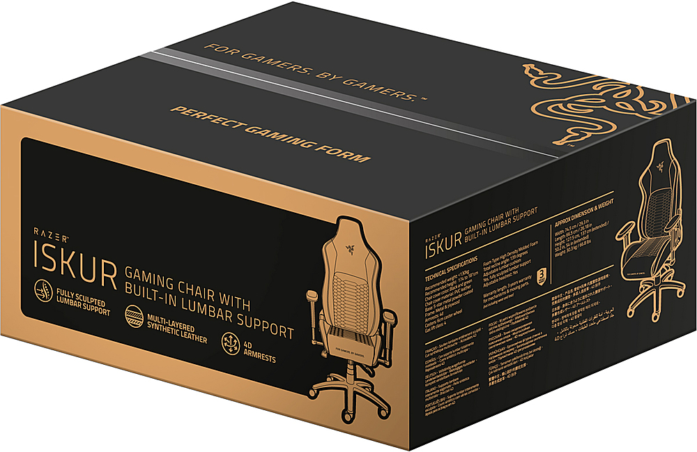 Razer Iskur Gaming Chair with Built-in Lumbar Support Dark Gray  RZ38-02770300-R3U1 - Best Buy