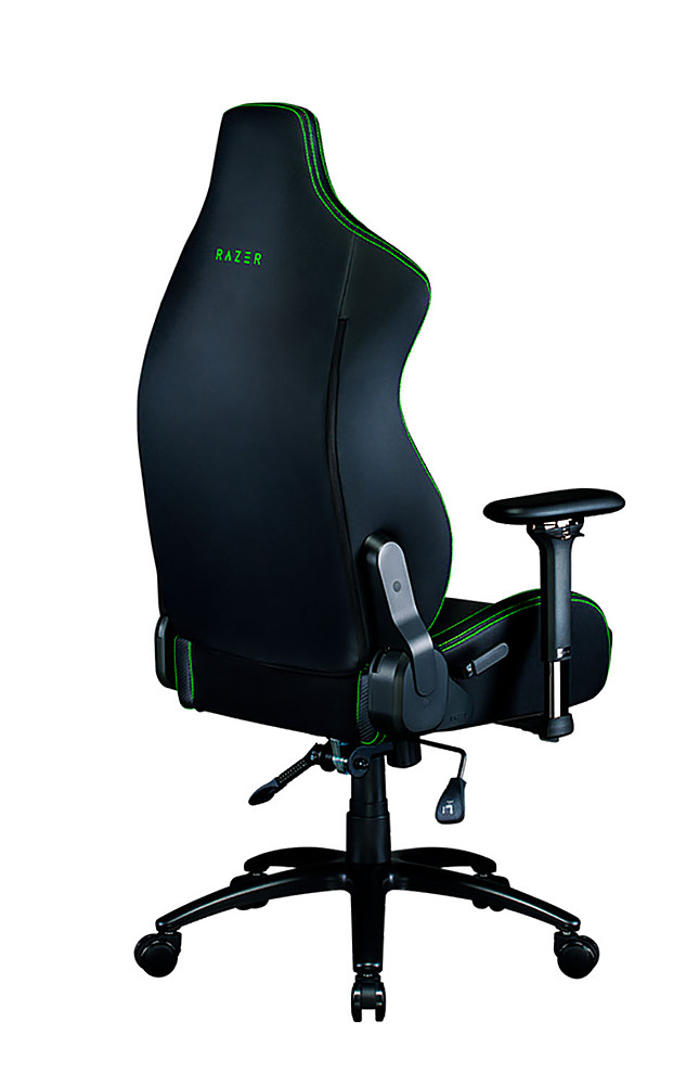 Left View: Razer - Iskur Gaming Chair with Built-in Lumbar Support - Black/Green