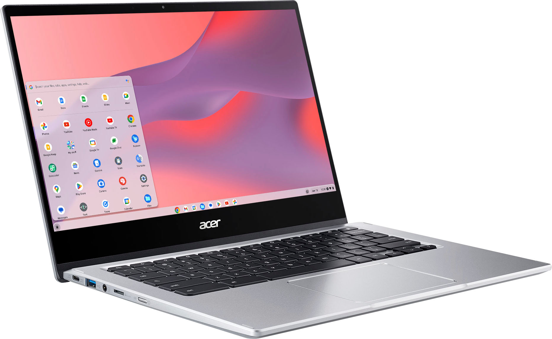 Angle View: Acer - Acer– Chromebook Spin 514 Laptop– Convertible-14” Full HD Touch –Ryzen 3 3250C– GB DDR4 Memory–64GB eMMC Flash Memory