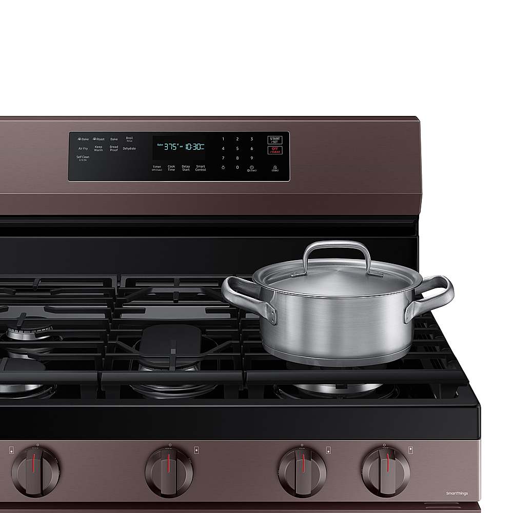 Alt View 13. Samsung - 6.0 Cu. Ft. Freestanding Gas Convection Range with WiFi and No-Preheat Air Fry - Tuscan Stainless Steel.