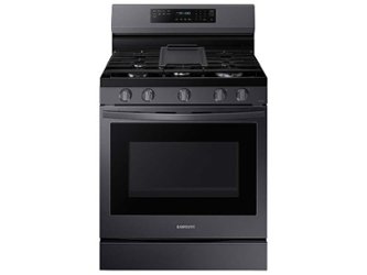 Samsung - 6.0 Cu. Ft. Freestanding Gas Convection Range with WiFi and No-Preheat Air Fry - Black Stainless Steel - Front_Zoom