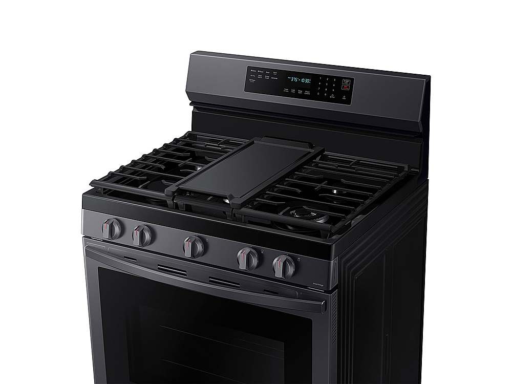Alt View 15. Samsung - 6.0 Cu. Ft. Freestanding Gas Convection Range with WiFi and No-Preheat Air Fry - Fingerprint Resistant Black Stainless Steel.