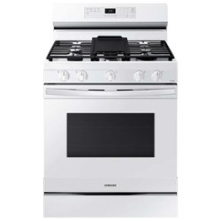 Samsung - 6.0 cu. ft. Freestanding Gas Range with WiFi, No-Preheat Air Fry & Convection - White - Front_Zoom