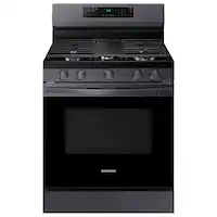 Samsung - 6.0 cu. ft. Freestanding Gas Range with 18K BTU Dual Power Burner, WiFi & Self Clean - Black Stainless Steel - Front_Zoom