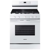 Samsung - 6.0 cu. ft. Freestanding Gas Range with WiFi and Integrated Griddle - White - Front_Zoom