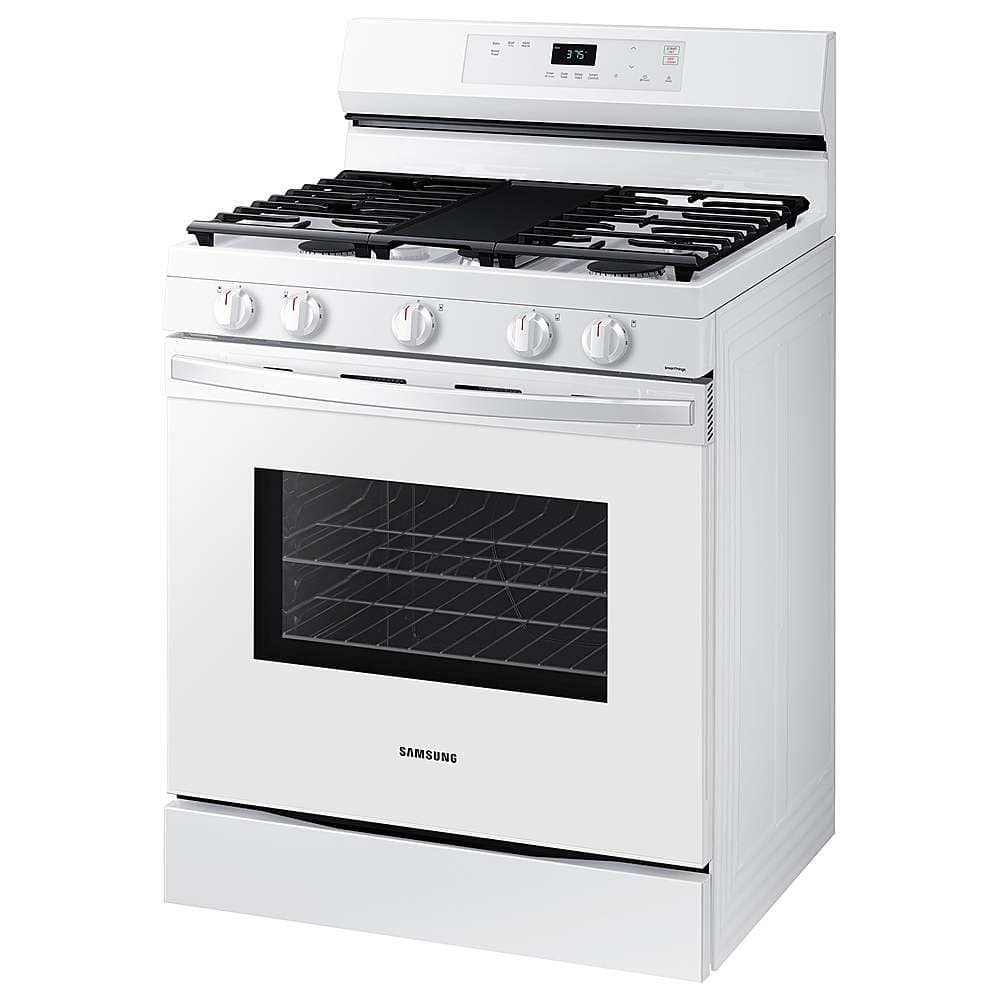 Best Buy Samsung 6.0 cu. ft. Freestanding Gas Range with WiFi and Integrated Griddle White