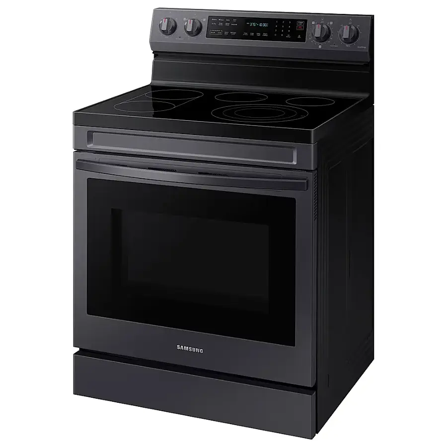Alt View 17. Samsung - 6.3 cu. ft. Freestanding Electric Convection+ Range with WiFi, No-Preheat Air Fry and Griddle - Fingerprint Resistant Black Stainless Steel.