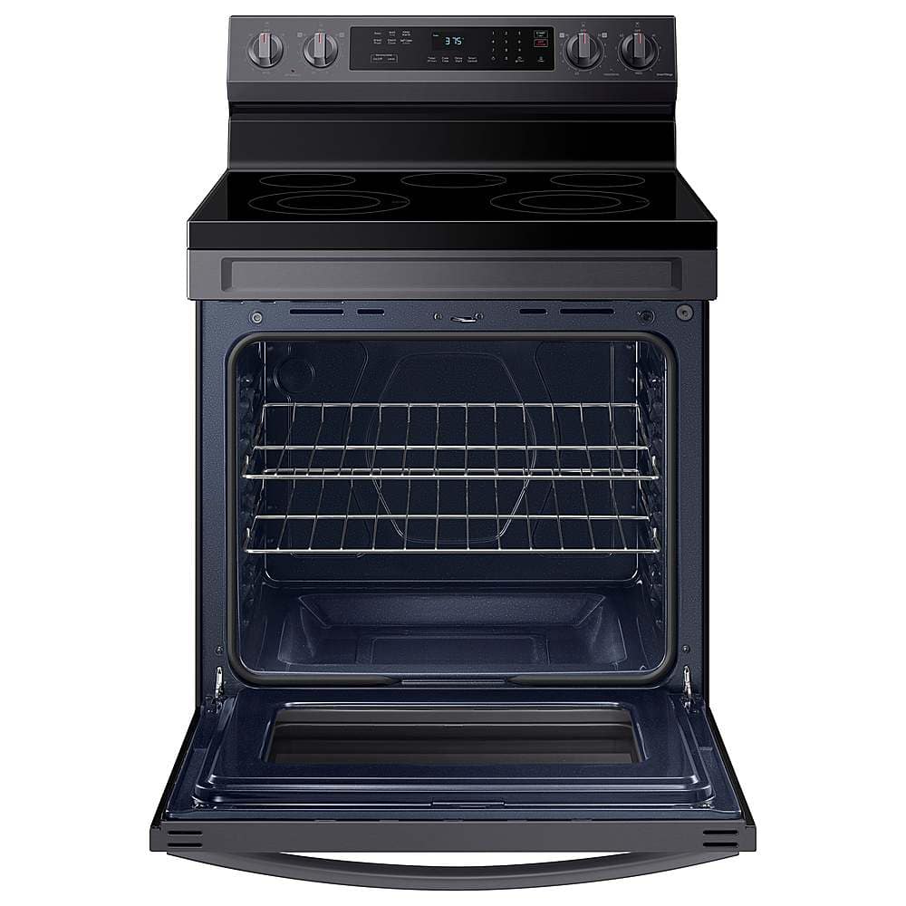 Alt View 18. Samsung - 6.3 cu. ft. Freestanding Electric Range with Rapid Boil, WiFi & Self Clean - Fingerprint Resistant Black Stainless Steel.