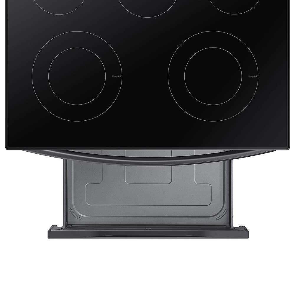 Alt View 19. Samsung - 6.3 cu. ft. Freestanding Electric Range with Rapid Boil, WiFi & Self Clean - Fingerprint Resistant Black Stainless Steel.