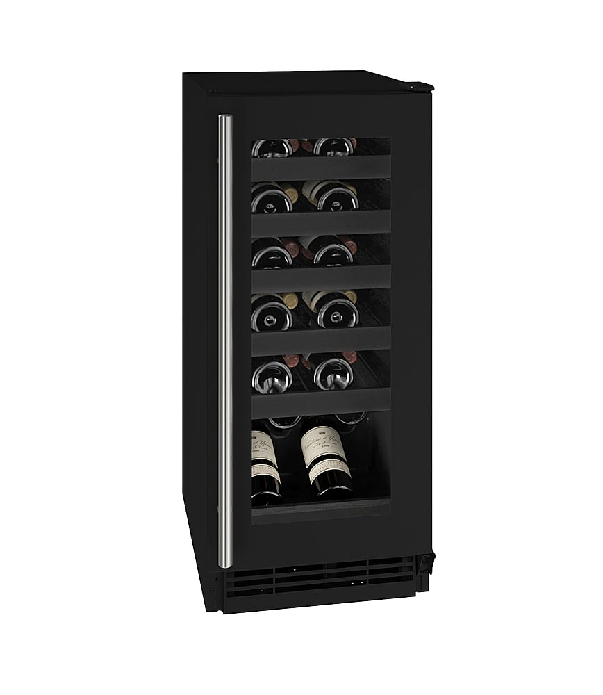 U-Line - 24-750ml Bottle Wine Refrigerator - Black - Angle_Zoom