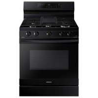 Samsung - 6.0 cu. ft. Freestanding Gas Range with WiFi, No-Preheat Air Fry & Convection - Black - Front_Zoom