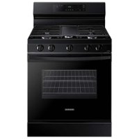 Samsung - 6.0 cu. ft. Freestanding Gas Range with WiFi and Integrated Griddle - Black - Front_Zoom