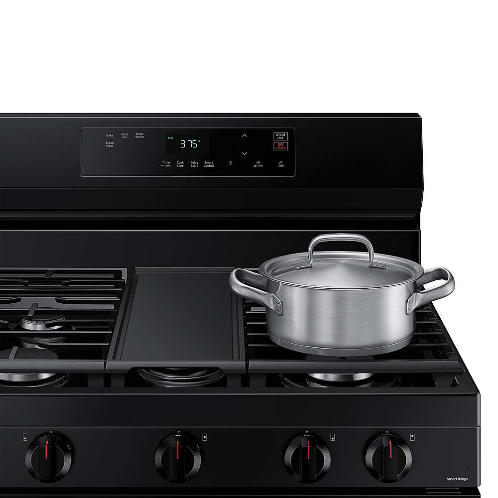 NX60A6111SB Samsung Appliances 6.0 cu. ft. Smart Freestanding Gas Range with  Integrated Griddle in Black BLACK - Jetson TV & Appliance