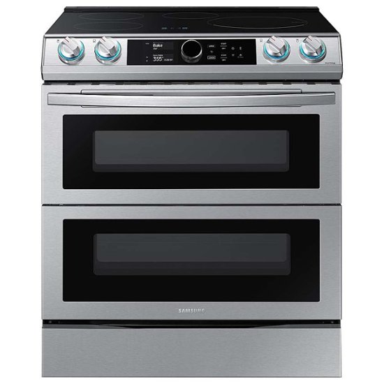 Front Zoom. Samsung - 6.3 cu. ft. Slide-In Induction Range with WiFi, Flex Duo™, Smart Dial & Air Fry - Stainless steel.