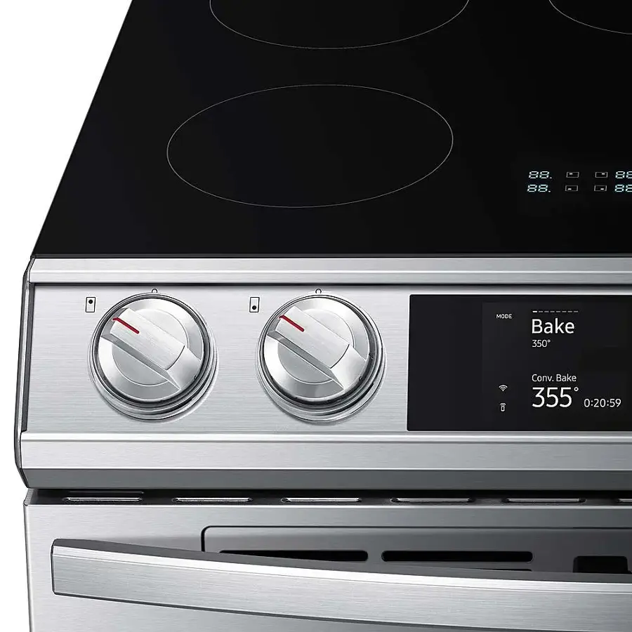 Alt View 14. Samsung - 6.3 cu. ft. Slide-In Induction Range with WiFi, Flex Duo, Smart Dial & Air Fry - Stainless Steel.