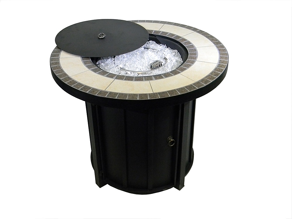 AZ Patio Heaters - Round Tile Top Firepit - Black