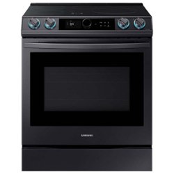 Samsung - 6.3 cu. ft. Slide-in Induction Range with Smart Dial, WiFi & Air Fry - Black Stainless Steel - Front_Zoom
