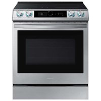 Samsung - 6.3 cu. ft. Slide-in Induction Range with Smart Dial, WiFi & Air Fry - Stainless Steel - Front_Zoom