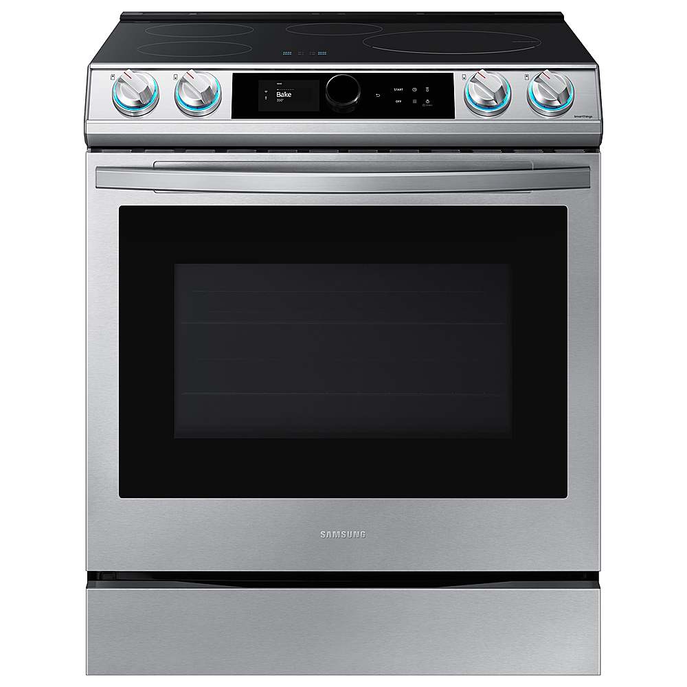 Samsung - 6.3 cu. ft. Slide-in Induction Range with Smart Dial, WiFi & Air Fry - Stainless Steel