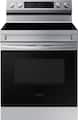 Samsung - 30 in. Wide 5 Elements 6.3 cu. ft. Freestanding Electric Range with Rapid Boil, WiFi & Self Clean - Stainless Steel