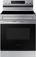 Samsung - 30 in. Wide 5 Elements 6.3 cu. ft. Freestanding Electric Range with Rapid Boil, WiFi & Self Clean - Stainless Steel - Front_Zoom